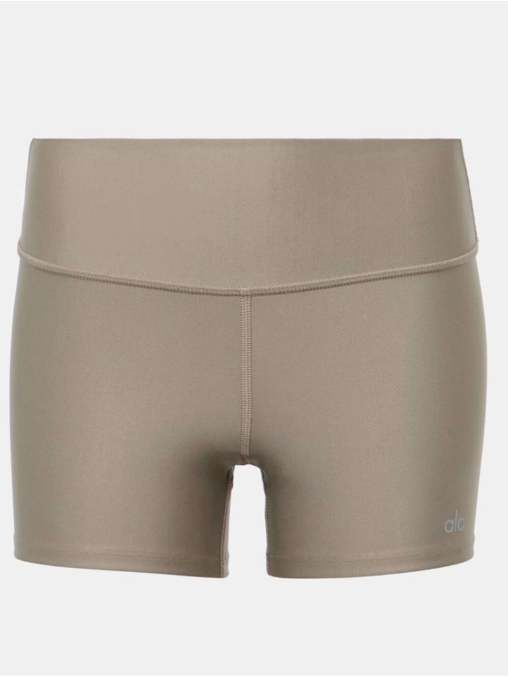 ALO Yoga High-Rise Bike Shorts in Taupe